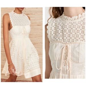 Ulla Johnson Sabrina Crochet Silk Mini Dress Size 2 / Small